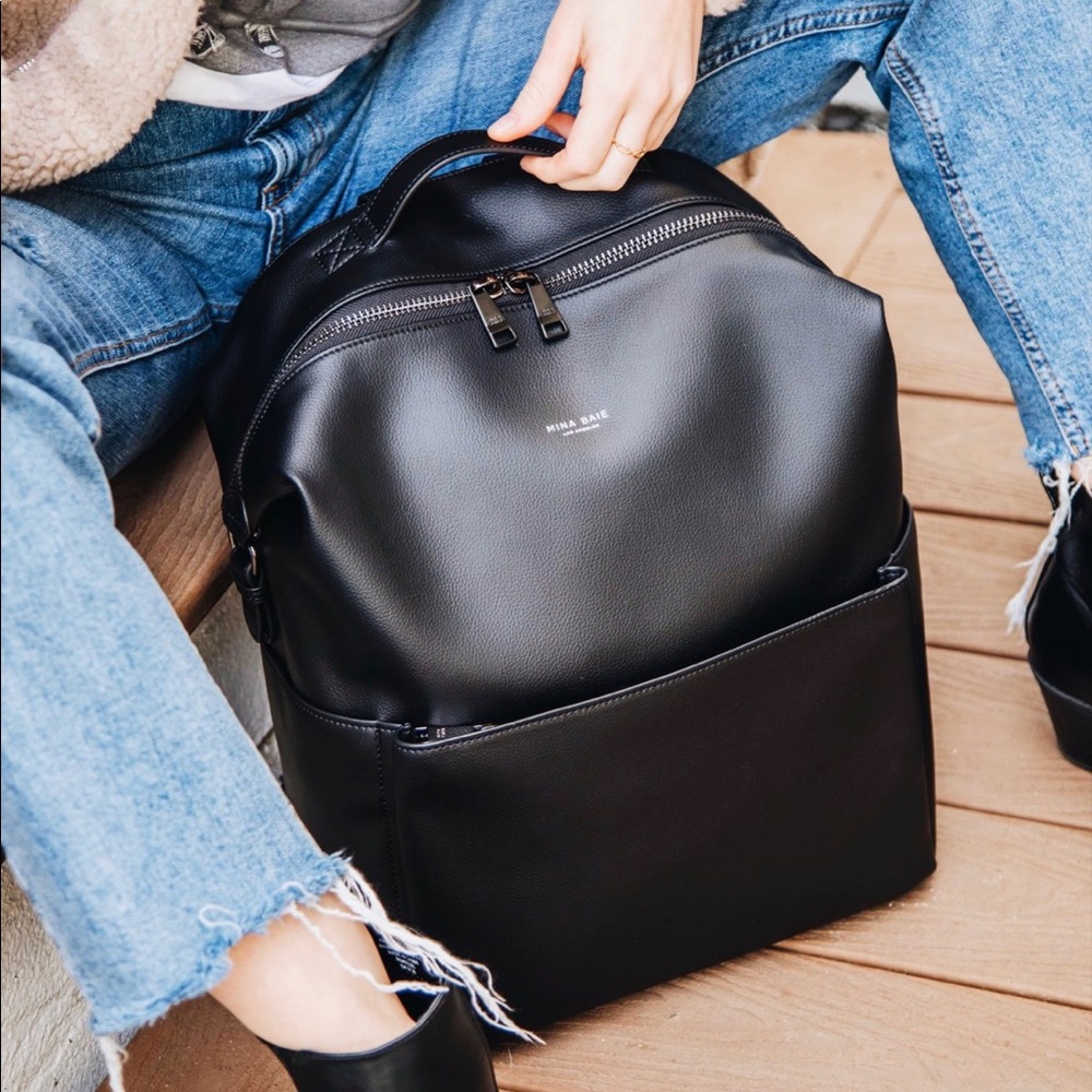 Mina Baie Stevie Gunmetal Backpack Shoulder Bag